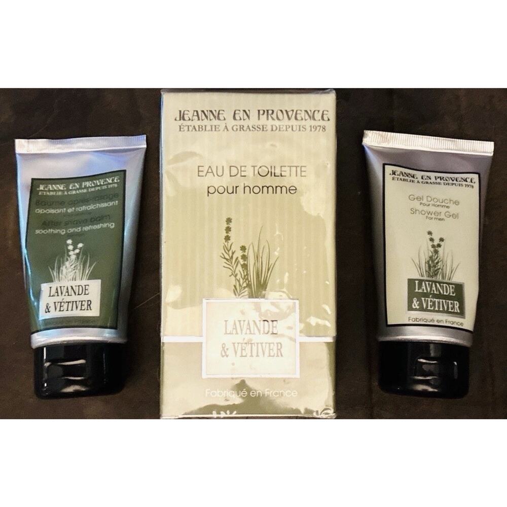 Jeanne en Provence Lavande & Vetiver Men's Frag Gift Set Eau De Toilette France - Picture 2 of 5